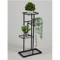 Подставка для цветов Greengo, 4 полки, 43×22×82 см, напольная, металл, чёрная