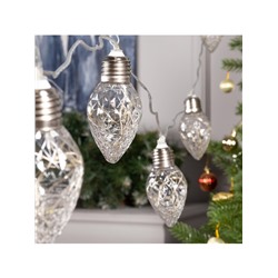 Гирлянда «Нить» 3 м с насадками «Лампочки шишки», IP20, прозрачная нить, 80 LED, свечение тёплое белое, 8 режимов, 220 В