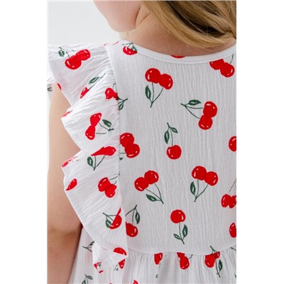 Сарафан Амур для подростка (Вишни на белом)