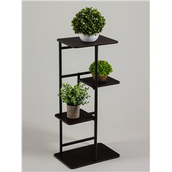 Подставка для цветов Greengo, 4 полки, 36×23×74 см, напольная, каркас металл, полки МДФ, чёрная
