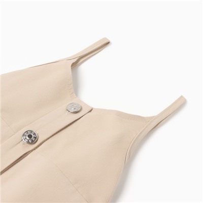 Сарафан для девочки MINAKU: Jeans collection, бежевый, рост 122 см