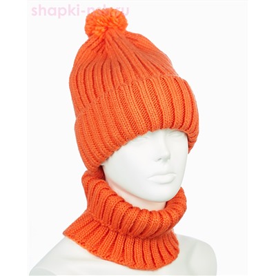 001223 F 1A Питео B Комплект женский флис (колпак+снуд) (56-58)