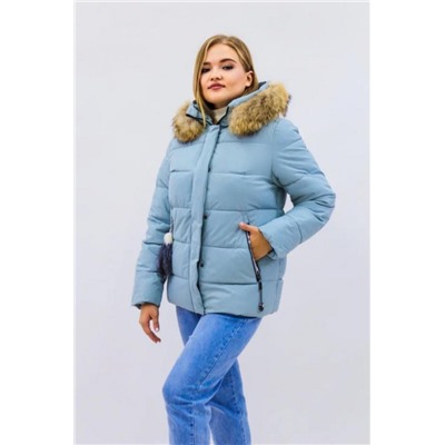 Зимняя женская куртка еврозима-зима 2867 (Бирюзовый)