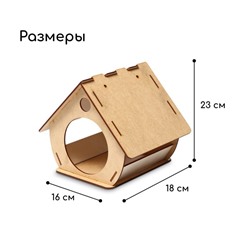 Кормушка - конструктор из ХДФ для птиц «Бочка», своими руками, 18×16×23 см, Greengo