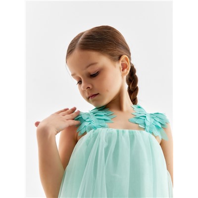 Платье нарядное для девочки MINAKU: PartyDress, рост 140-146 см, бирюзовое