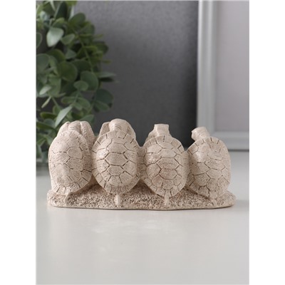 Фигурка гипс «Черепахи ничего не вижу, не слышу, не скажу, не делаю», 13×4.5×5.5 см, слоновая кость