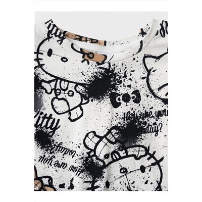 Комплект трикотажный для девочек: фуфайка (футболка), топ, шорты PLAYTODAY, 1240137