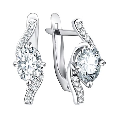 Серьги из серебра куб.циркон., Л-11815