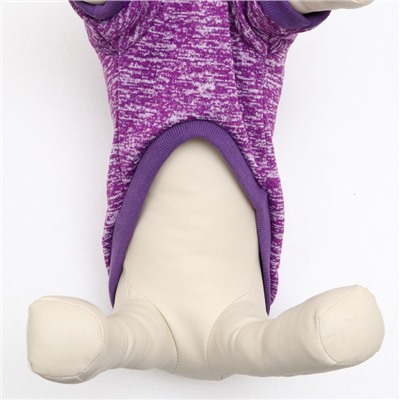 Свитер для животных меланжевый, размер S, ДС 20, ОШ 23, ОГ 25 см, фиолетовый