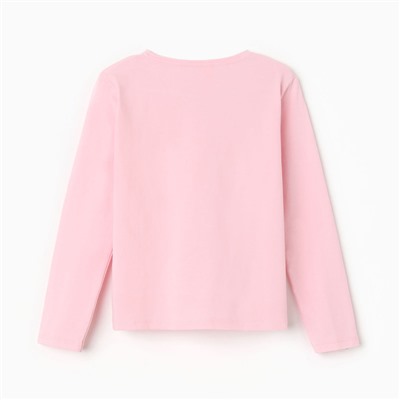 Лонгслив для девочки, цвет светло-розовый, рост 122 см