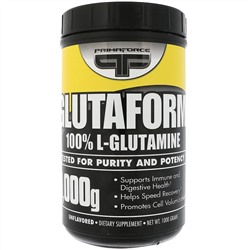Primaforce, Glutaform, 100 % L-глутамин, без запаха, 1000 г