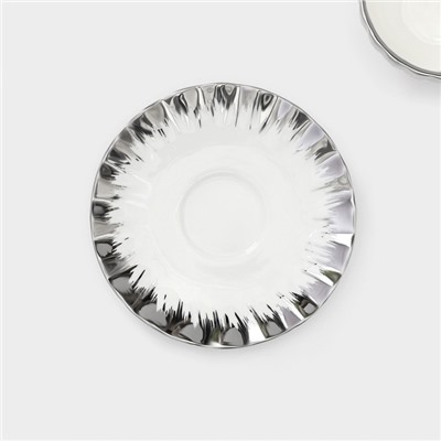 Сервиз чайный «Снежная лавина», 12 предметов: 6 кружек 80 мл, 6 блюдец d=11.2 см, керамика, МИКС