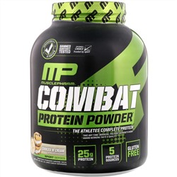 MusclePharm, Порошок Combat, повышенный период  усвоения белка, вкус печенья с кремом, 4 фунта (1814 гр)