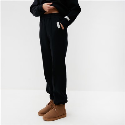 Джоггеры женские MIST Cozy style, чёрные, размер 50