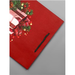Пакет подарочный новогодний ламинированный, «Подарки», 26×12×32 см