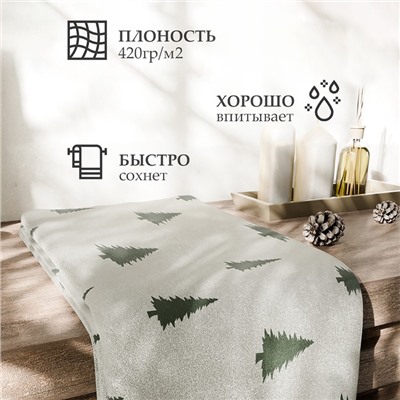 Полотенце махровое «Этель. Ёлки», 50×90 см, хлопок 100%