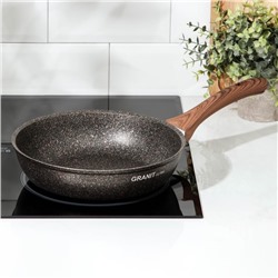Сковорода KUKMARA Granit Ultra original, d=24 см, пластиковая ручка, антипригарное покрытие, алюминий, коричневая