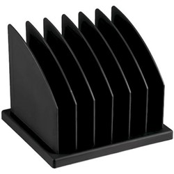 Подставка для журналов и бумаг сборная, 6 отделений, черная 215х170х193 мм ПБ-01059/СО42 Стамм