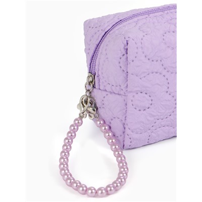 Косметичка женская «Цветочек», ручка из бусин, сиреневая
