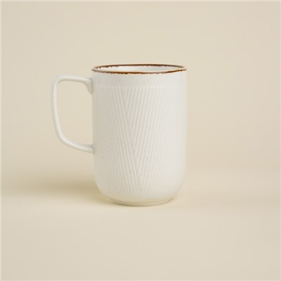 Кружка фарфоровая SL Home «Волна в камне», 350 мл, цвет белый