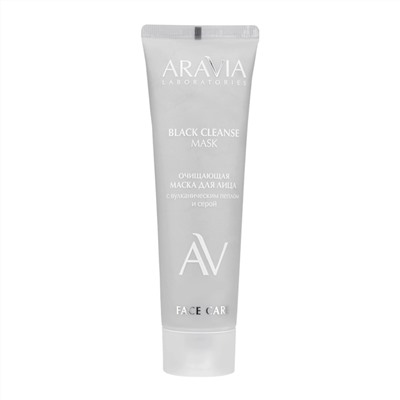 ARAVIA Laboratories Laboratories Очищающая маска для лица с вулканическим пеплом и серой BLACK CLEANSE MASK, 100 мл/15