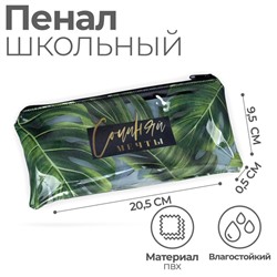 Пенал школьный, плоский, ПВХ, 9.5×20.5 см «Сочиняй мечты»