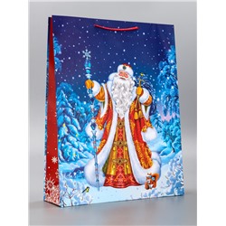 Пакет подарочный новогодний ламинированный, «Дед Мороз», 33×10×42.5 см