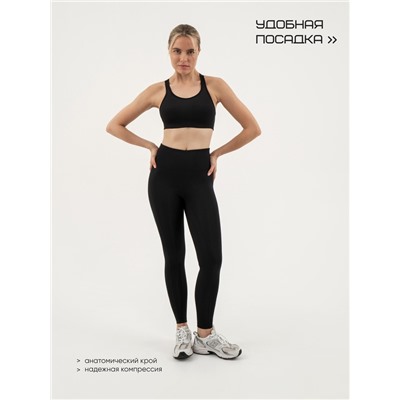 Легинсы спортивные с компрессией женские Resport, размер 44, чёрные