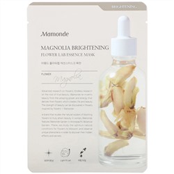 Mamonde, Flower Lab Essence Mask, осветляющая маска с магнолией, 1 шт., 25 мл