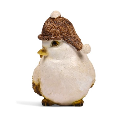 Фигурка полистоун «Воробей в шапке», 14×9×14 см