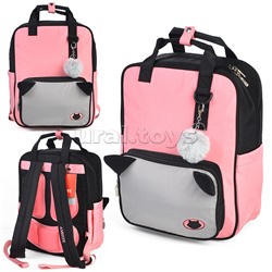 Рюкзак "Fluffy Ears. Cat" подростковый 39x32x14 см (16 л), вес 500 г, текстильный, эргономичная вентилируемая спинка и уплотненные лямки, 1 отделение на молнии с уплотненным отделением для ноутбука до 15 дюймов и книг, 1 передний карман на молнии с ушками