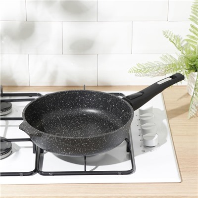 Сковорода Мечта «Гранит Black» Induction Pro, d=26 см, съёмная ручка, антипригарное покрытие, индукция, литой алюминий, чёрный