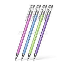 Набор из 4 ручек шариковых ULTRA-20 Stick Glitter 0.7, Super Glide Technology, цвет чернил синий (в пакете)
