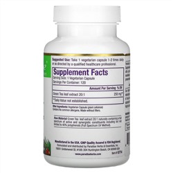 Paradise Herbs, Green Tea, 120 Vegetarian Capsules