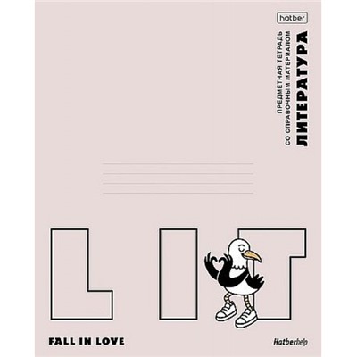 Тетрадь 48л "Приключения чайки" по литературе (094669) 36040 , справ.матер., с пластик.обл. Хатбер