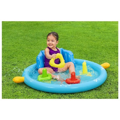 УЦЕНКА Бассейн надувной «Ракушка», 115×89×76 см, с навесом, от 6 месяцев, 52568 Bestway