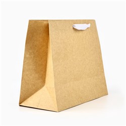 Пакет подарочный новогодний крафтовый с пластиковым окном «С Новым годом», 31×26×11 см