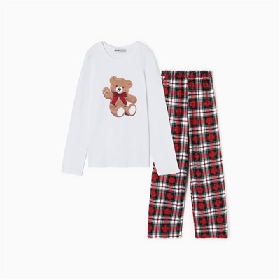 Пижама новогодняя женская (лонгслив, брюки) KAFTAN Сhristmas time, размер 44-46