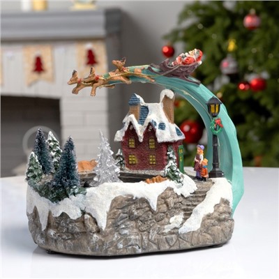 Светодиодная фигура «Площадь с фонтаном» 23×19×16 см, полистоун, батарейки АААх2 (не в комплекте), свечение мульти