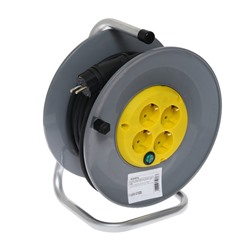 Удлинитель морозостойкий на катушке Luazon Lighting ECO, 4 роз, 25м, 16А, КГ 3х2,5мм2,с выкл