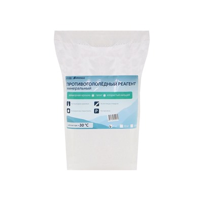 Реагент противогололёдный, мраморная крошка, галит, хлористый кальций, 5 кг, работает при – 30 °C, в мешке, Greengo