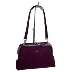 Женская сумка из искусственной кожи и натуральной замши, цвет бордовый