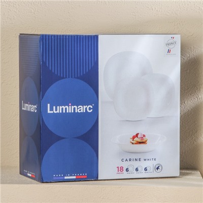 Сервиз столовый Luminarc Carine, 18 предметов, стеклокерамика, белый
