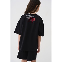 Комплект трикотажный для девочек: фуфайка (футболка), шорты PLAYTODAY, 1240271