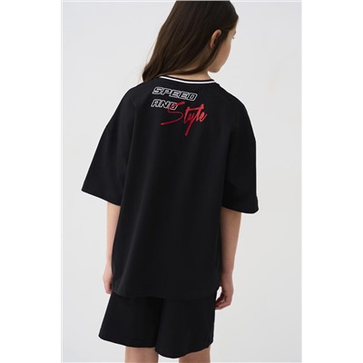 Комплект трикотажный для девочек: фуфайка (футболка), шорты PLAYTODAY, 1240271