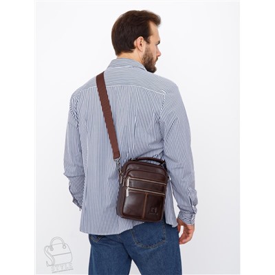 Сумка мужская кожаная 634M brown Fuzhiniao
