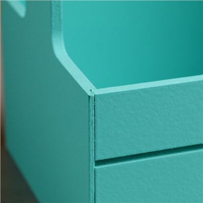 Подарочный ящик «Аром», деревянный, ручка - канат, бирюзовый, набор 3 шт.