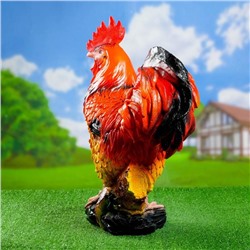 Садовая фигура из гипса «Петух» красный, 43×18×55 см
