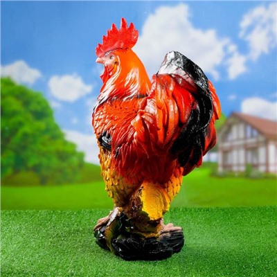 Садовая фигура из гипса «Петух» красный, 43×18×55 см