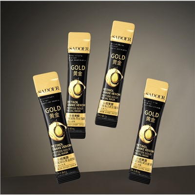 Золотая маска-пленка для лица с ретинолом и пептидом змеиного яда Sadoer, 1 стик 6 гр.